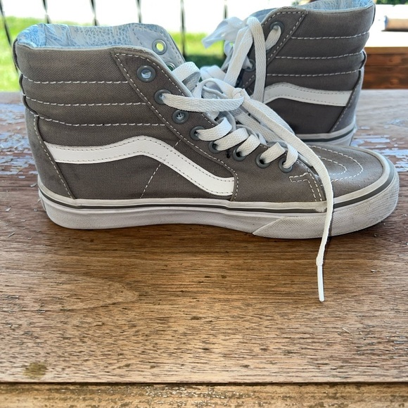 Vans Off The Wall Gray Hi Tops Men's Size 5 Women's 6.5 Skateboard Shoes Unisex - Picture 7 of 10